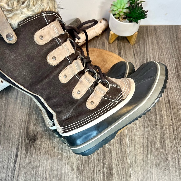 *Sorel | Joan Of Arctic NL1540-248 Sudan Brown Suede Waterproof Boots Size 7 - Picture 11 of 16